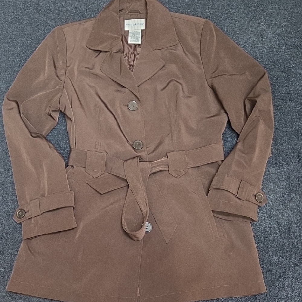White Stag Brown Trench Coat with Notched Lapels